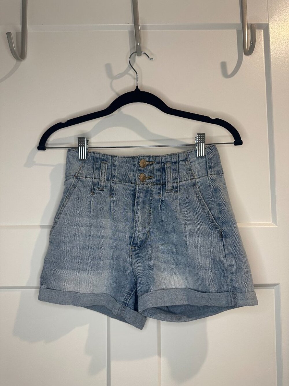 Light Wash High Waisted Denim Shorts